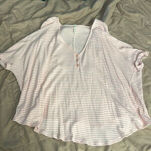 Pink and White short sleeve Top